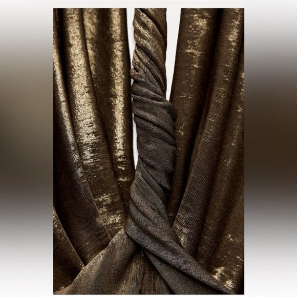 ZARA LONG FOIL HALTER DRESS - Picture 6 of 6